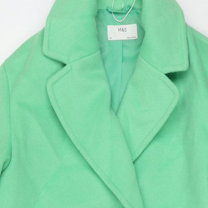 Womens UK Size 12 Marks and Spencer Green Pea Coat