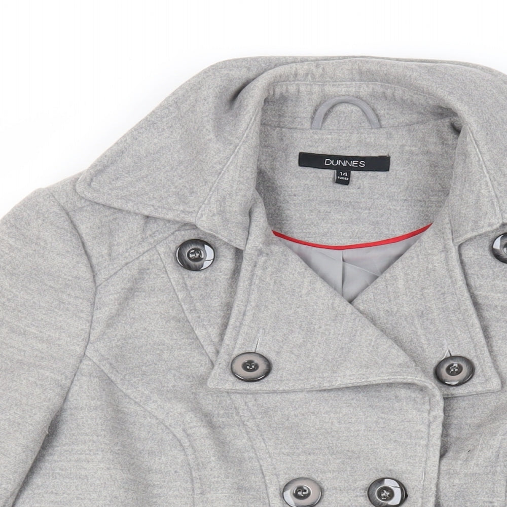 Womens UK Size 14 Dunnes Stores Grey Pea Coat