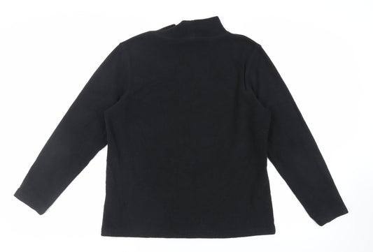 Cotton Traders Womens Black Polyester Pullover Sweatshirt Size 16 Pullover