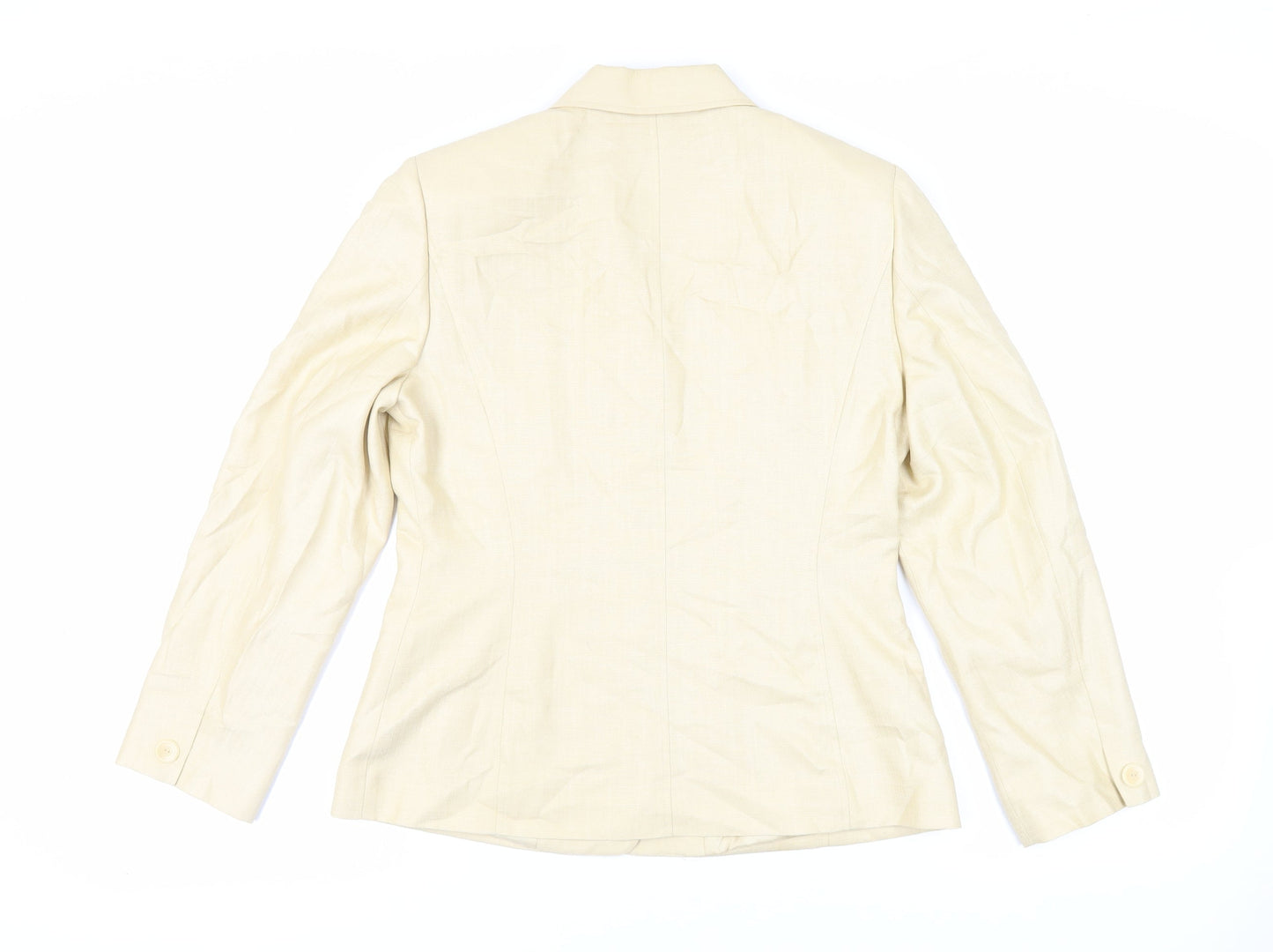 Precis Petite Womens Beige Jacket Blazer Size 12 Button