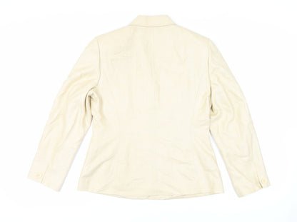Precis Petite Womens Beige Jacket Blazer Size 12 Button