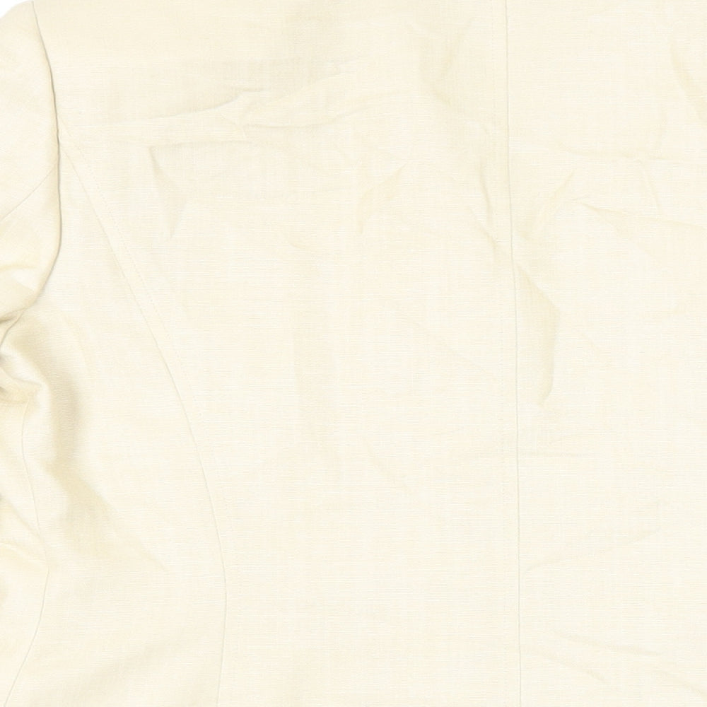 Precis Petite Womens Beige Jacket Blazer Size 12 Button