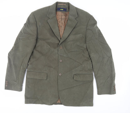 Mode Mens Green Cotton Jacket Blazer Size 40 Regular