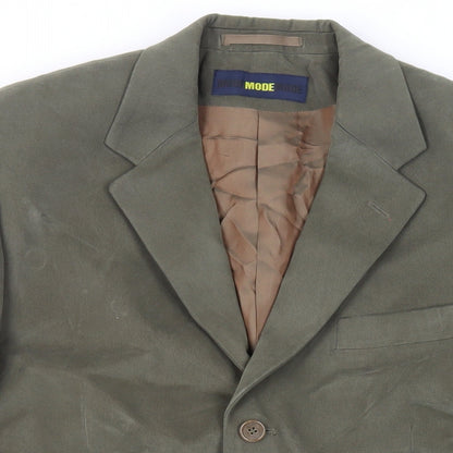 Mode Mens Green Cotton Jacket Blazer Size 40 Regular