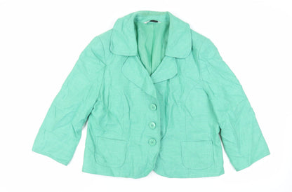 BHS Womens Green Jacket Blazer Size 18 Button