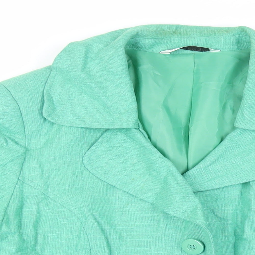 BHS Womens Green Jacket Blazer Size 18 Button