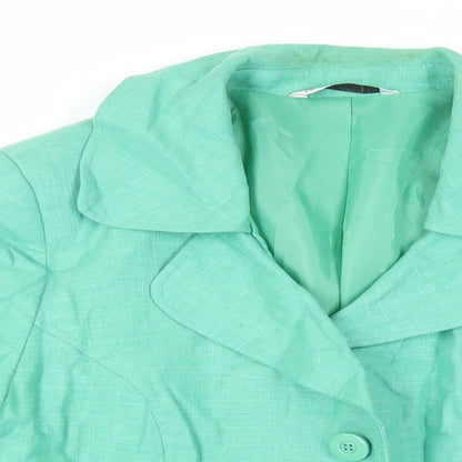 BHS Womens Green Jacket Blazer Size 18 Button