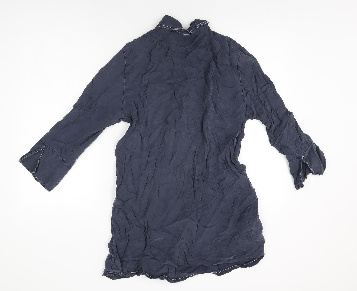 Womens UK Size M New Collection Blue Basic Button-Up
