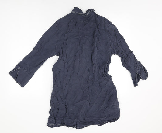 Womens UK Size M New Collection Blue Basic Button-Up