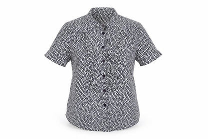 Womens UK Size 6 French Connection Blue Basic Button-Up