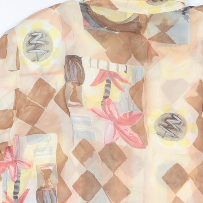 Watercolours Womens Multicoloured Geometric Viscose Basic Button-Up Size 16 Collared