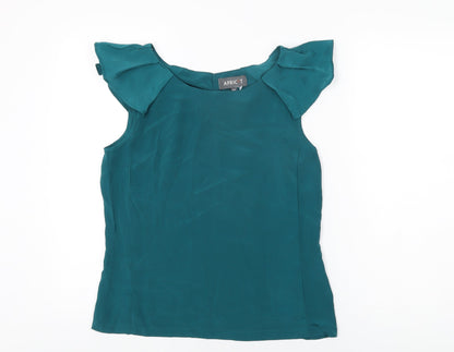 Womens UK Size XS Apricot Blue Basic T-Shirt