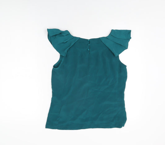 Womens UK Size XS Apricot Blue Basic T-Shirt