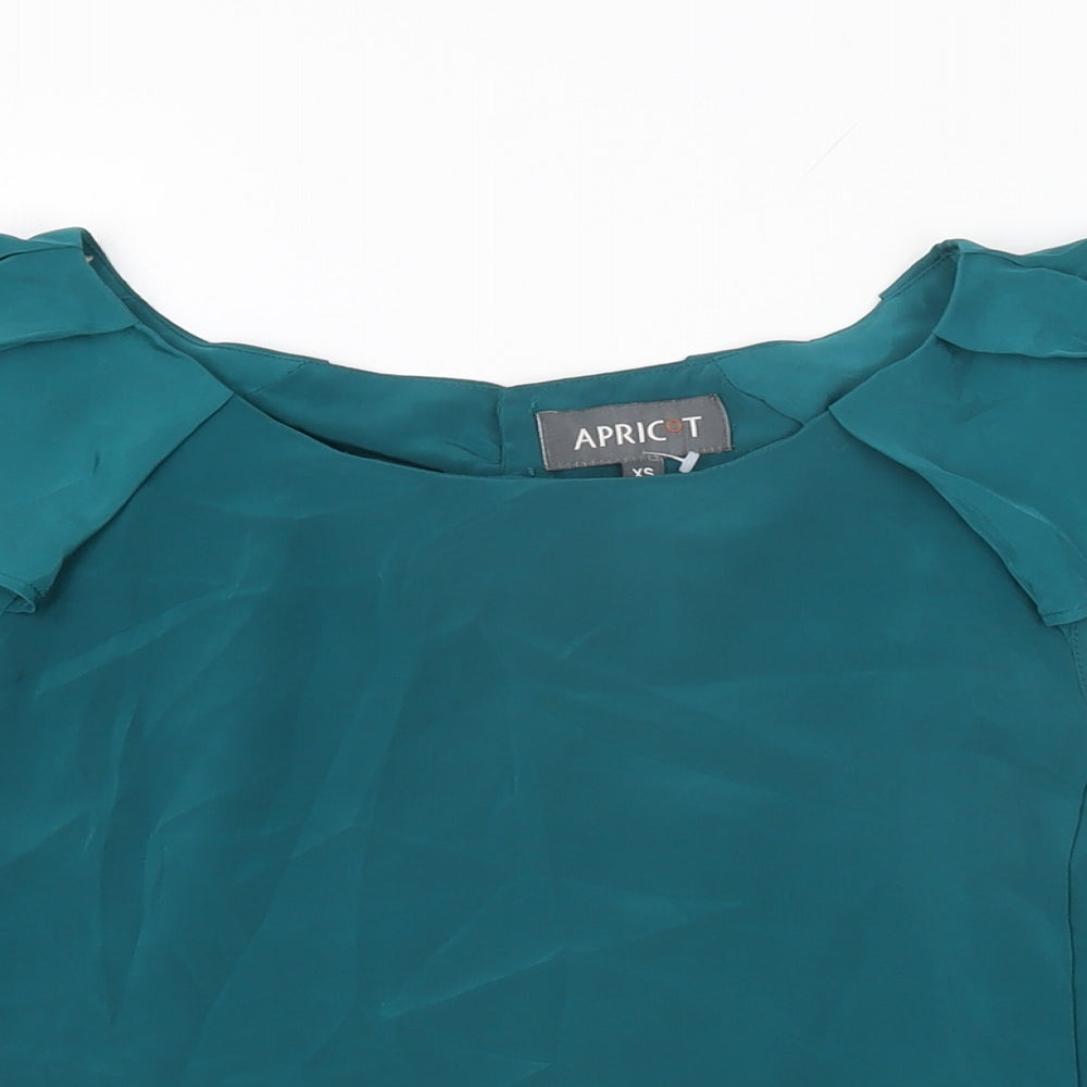 Womens UK Size XS Apricot Blue Basic T-Shirt