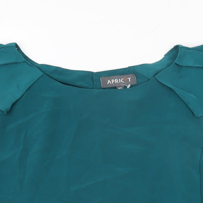 Womens UK Size XS Apricot Blue Basic T-Shirt