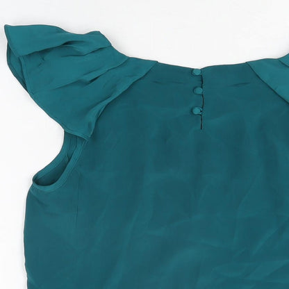 Womens UK Size XS Apricot Blue Basic T-Shirt