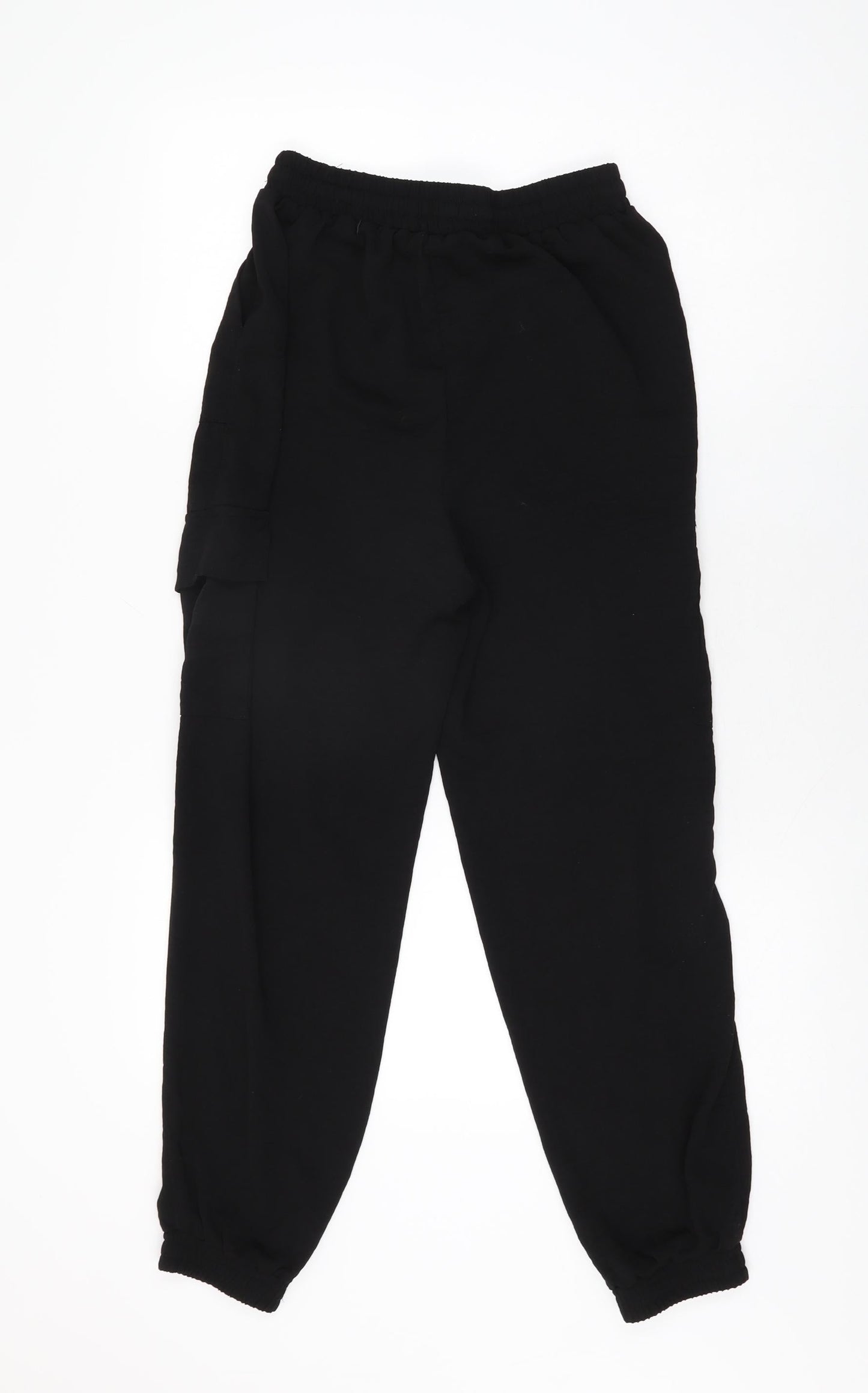 New Look Womens Black Polyester Trousers Size 8 L27.5 in Regular Drawstring