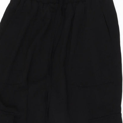 New Look Womens Black Polyester Trousers Size 8 L27.5 in Regular Drawstring