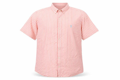 NEXT Mens Pink Striped Cotton Button-Up Size XL Collared Button