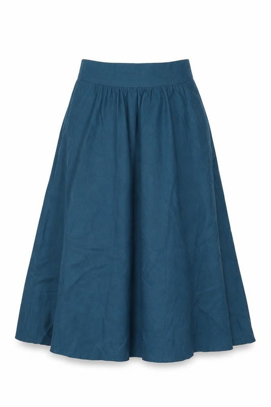 Simymode Womens Blue Polyester Swing Skirt Size 10 Zip