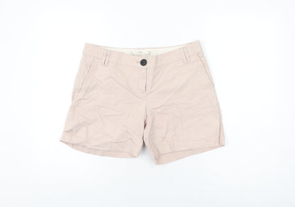 Mango Womens Pink Cotton Basic Shorts Size 12 L6 in Regular Zip