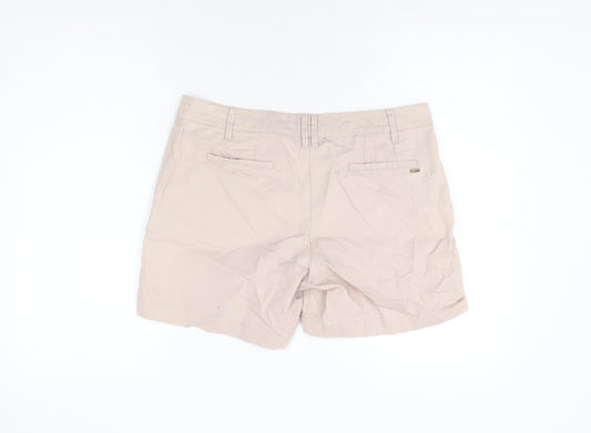 Mango Womens Pink Cotton Basic Shorts Size 12 L6 in Regular Zip