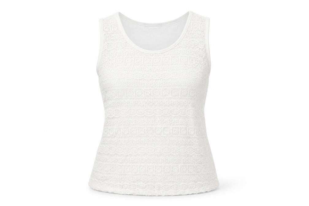 Womens UK Size 18 Avenue White Basic T-Shirt