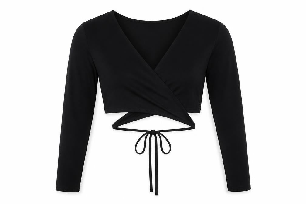 Womens UK Size 16 I SAW IT FIRST Black Wrap T-Shirt