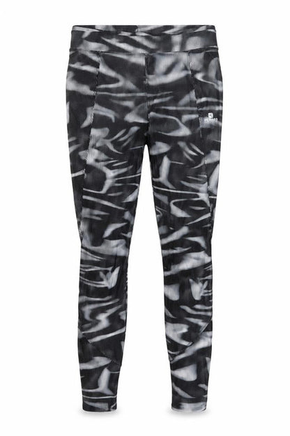 Decathlon Womens Black Geometric Polyester Pedal Pusher Leggings Size 30 in L31 in Regular Pullover