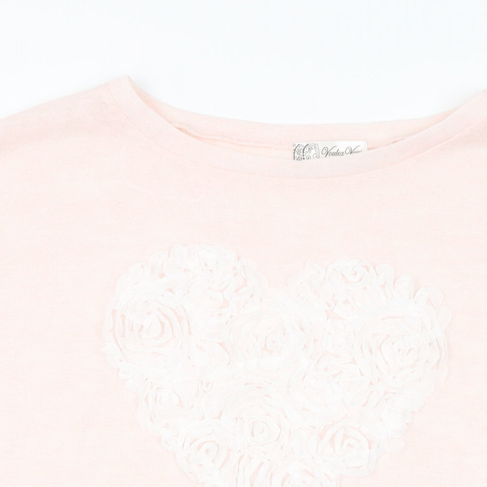 Womens UK Size M Vouley Vous Pink Basic T-Shirt