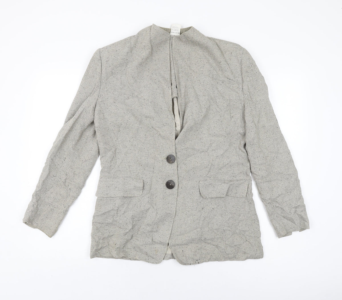 Synonyme Womens Beige Jacket Size 12 Button