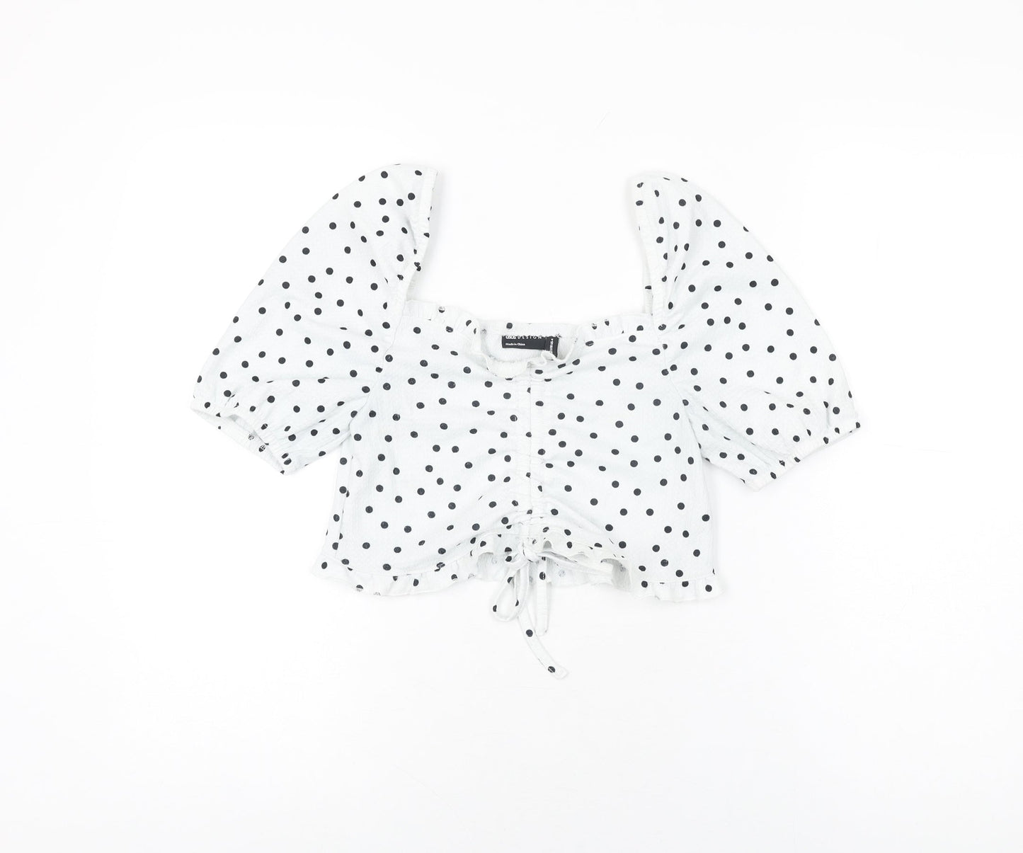 Womens UK Size 8 ASOS White Cropped T-Shirt