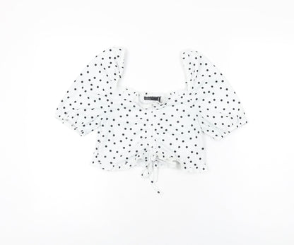 Womens UK Size 8 ASOS White Cropped T-Shirt