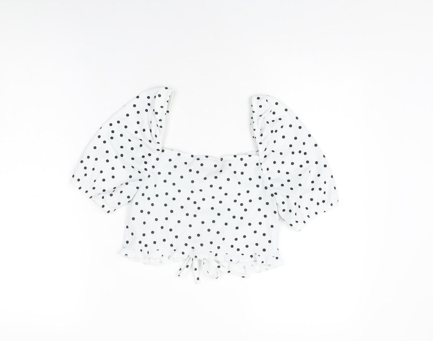 Womens UK Size 8 ASOS White Cropped T-Shirt