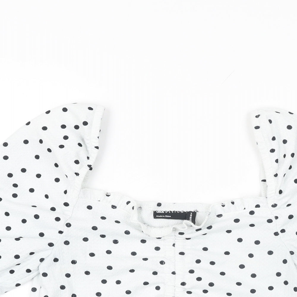 Womens UK Size 8 ASOS White Cropped T-Shirt