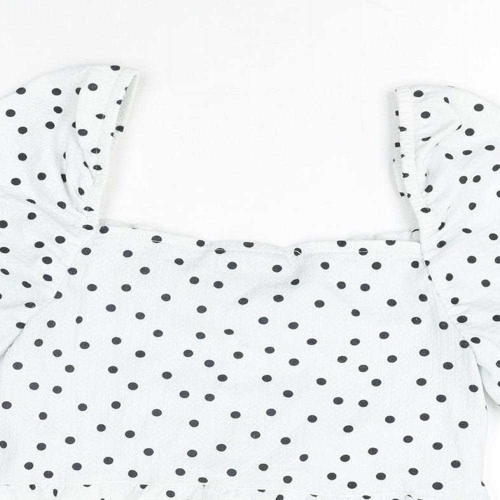 Womens UK Size 8 ASOS White Cropped T-Shirt