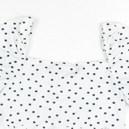 Womens UK Size 8 ASOS White Cropped T-Shirt