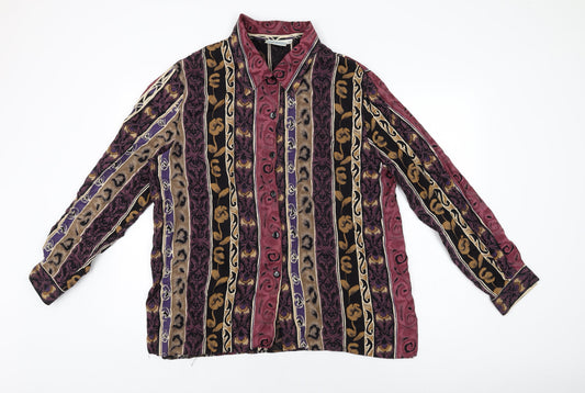 Additional front view of The Edinburgh Collection women’s multicoloured geometric polyester basic button-up, collared