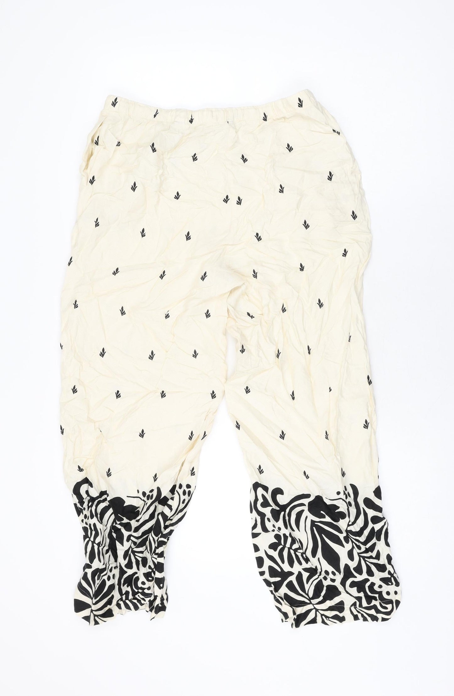 Womens UK Size 12 Marks and Spencer Regular Fit  Ivory Trousers