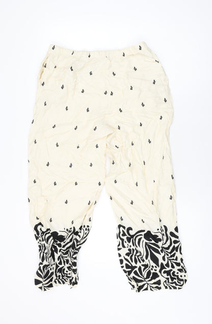 Womens UK Size 12 Marks and Spencer Regular Fit  Ivory Trousers