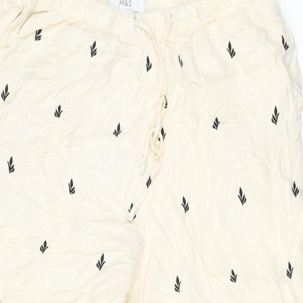 Womens UK Size 12 Marks and Spencer Regular Fit  Ivory Trousers