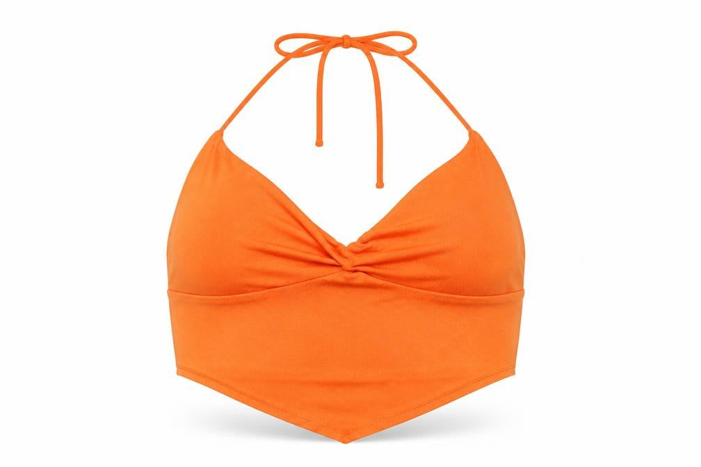 Womens UK Size 20 New Look Orange Cropped T-Shirt
