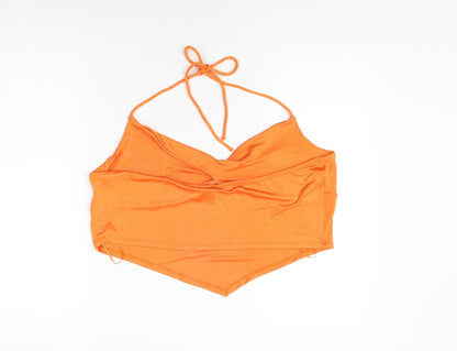 Womens UK Size 20 New Look Orange Cropped T-Shirt