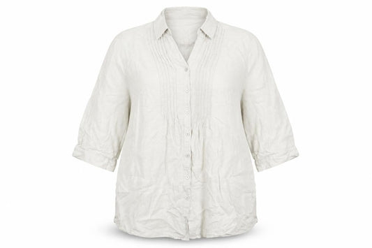 Womens UK Size 18 Isle Beige Basic Button-Up