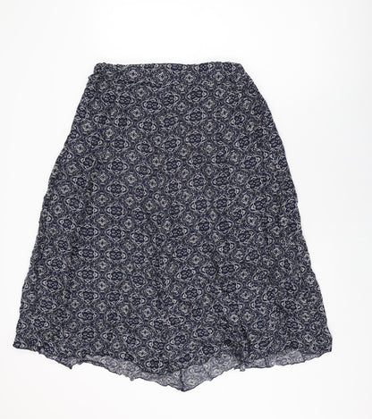Apricot Womens Blue Geometric Viscose Swing Skirt Size 14