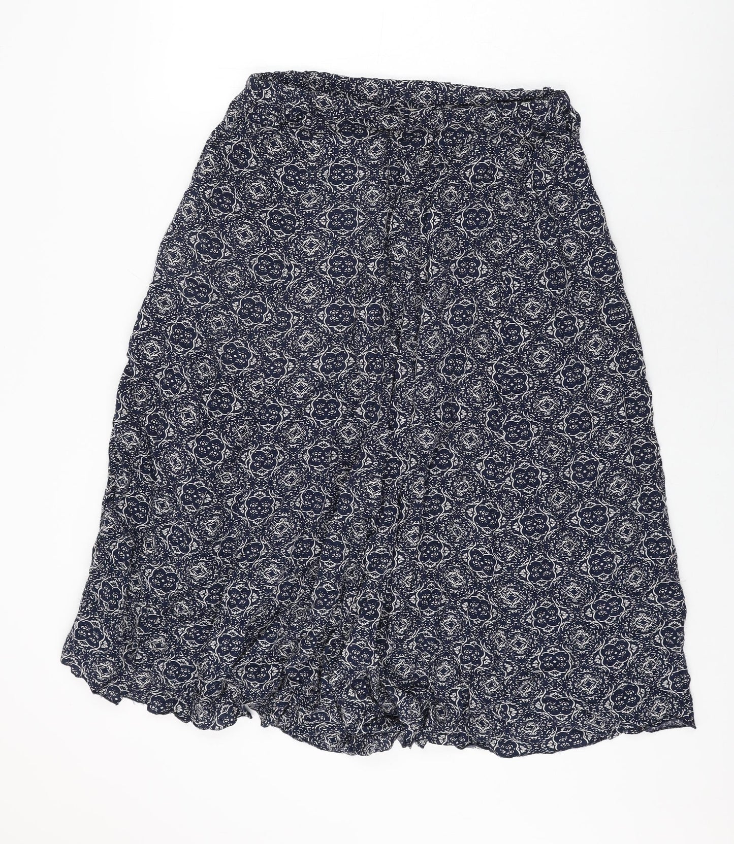 Apricot Womens Blue Geometric Viscose Swing Skirt Size 14