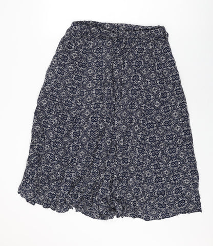 Apricot Womens Blue Geometric Viscose Swing Skirt Size 14