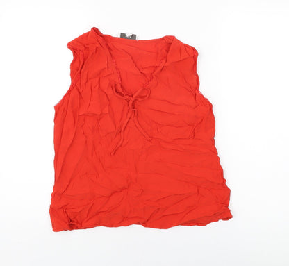 Womens UK Size 14 Marks and Spencer Red Basic T-Shirt