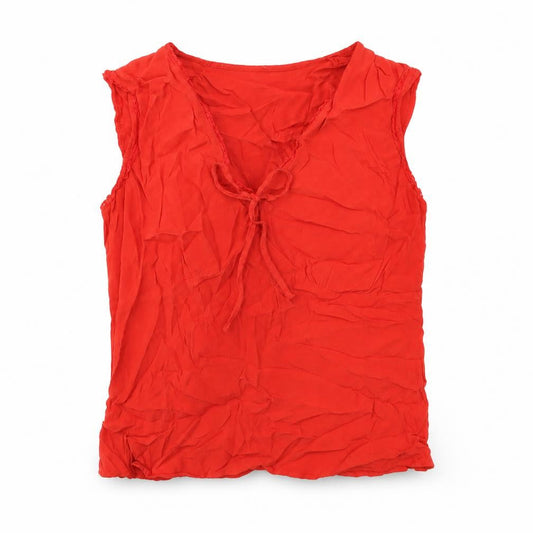 Womens UK Size 14 Marks and Spencer Red Basic T-Shirt