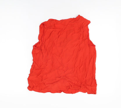 Womens UK Size 14 Marks and Spencer Red Basic T-Shirt